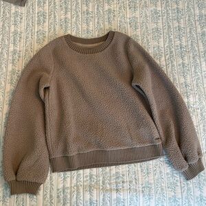 Abercrombie & Fitch Taupe Crew Neck Sherpa Sweater